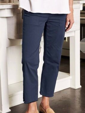 Frank & Eileen Navy Cropped Ankle Pants